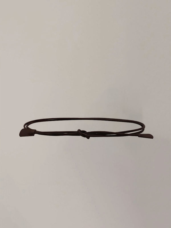 Linear Faux Leather Belt